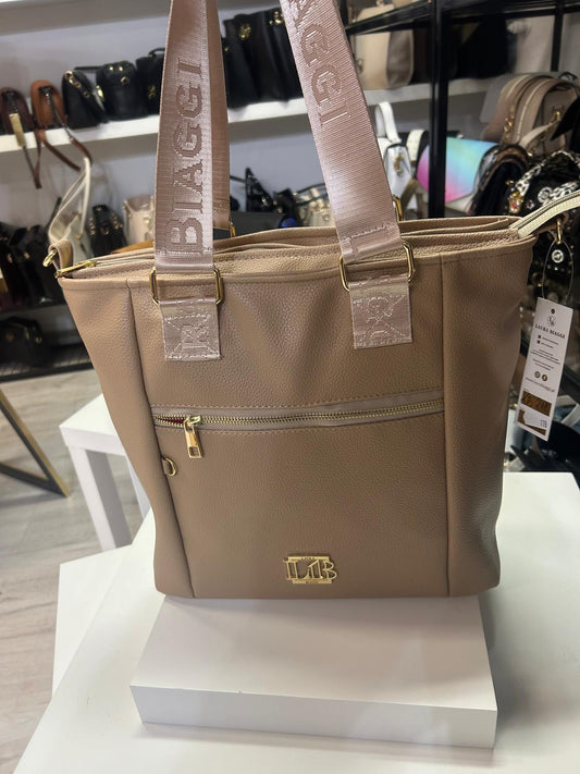 Laura Biaggi torba shopper beżowa